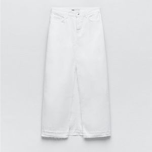 ZARA NWT White Denim Maxi Skirt Womens Size XS